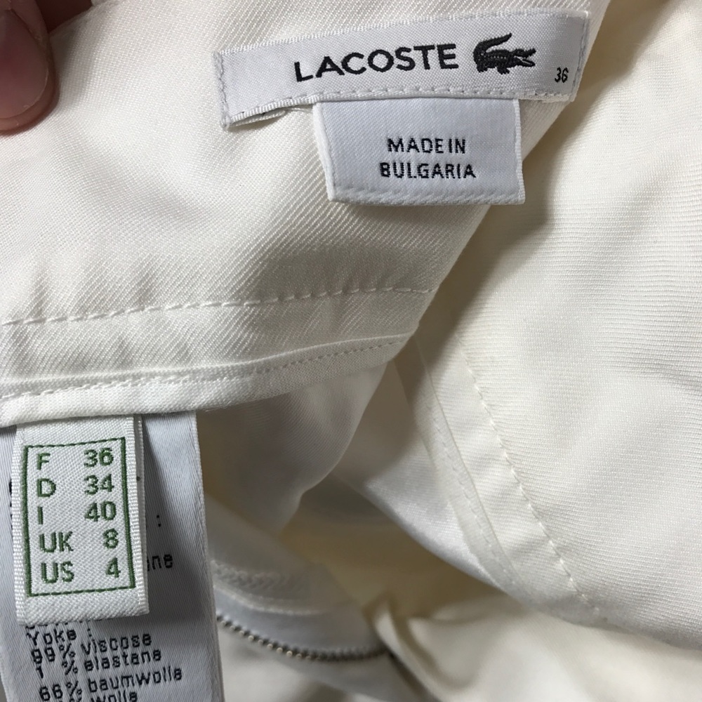 NWT Lacoste white and black Tuxedo Pants - Picture 6 of 7